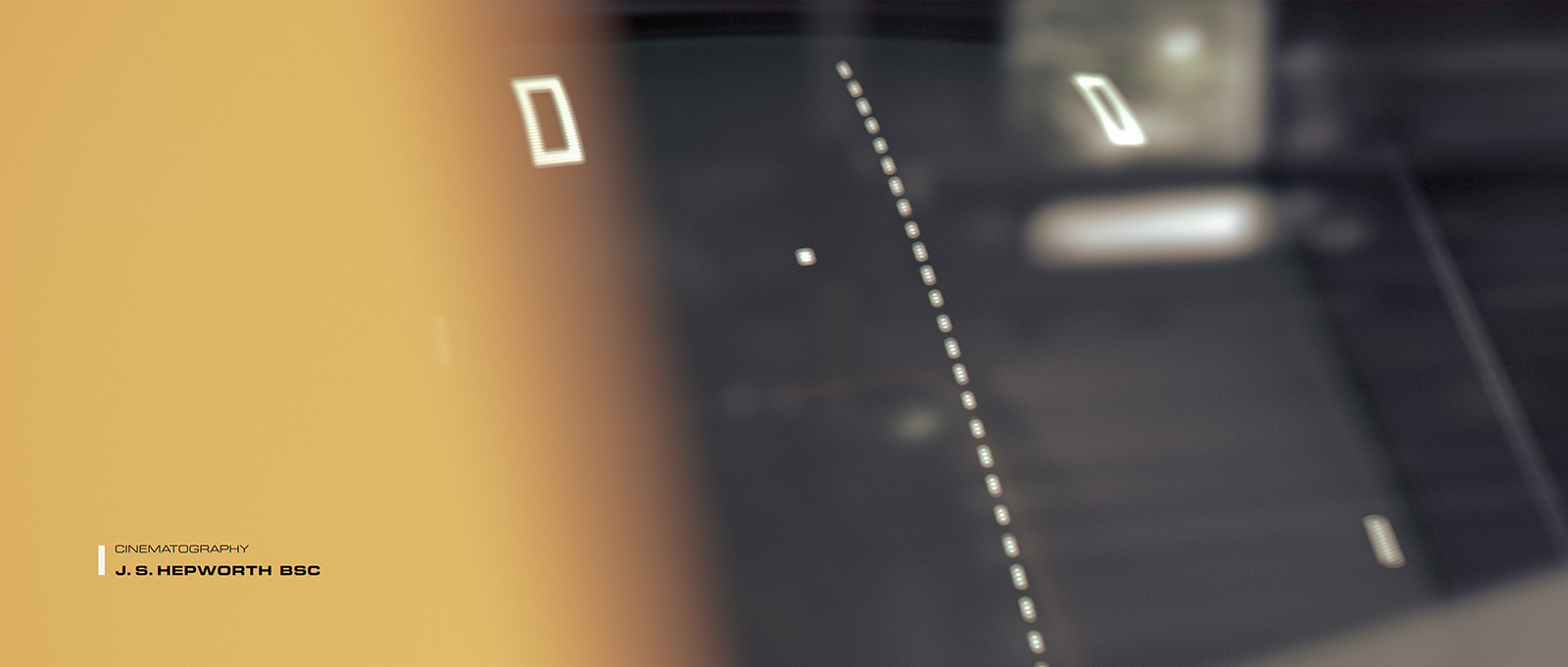 An extreme close-up 3D render of the Atari Pong arcade display screen, showcasing the retro pixelated gameplay graphics, central dotted net line, and score counters with realistic screen glare and heavy depth-of-field lens blur.