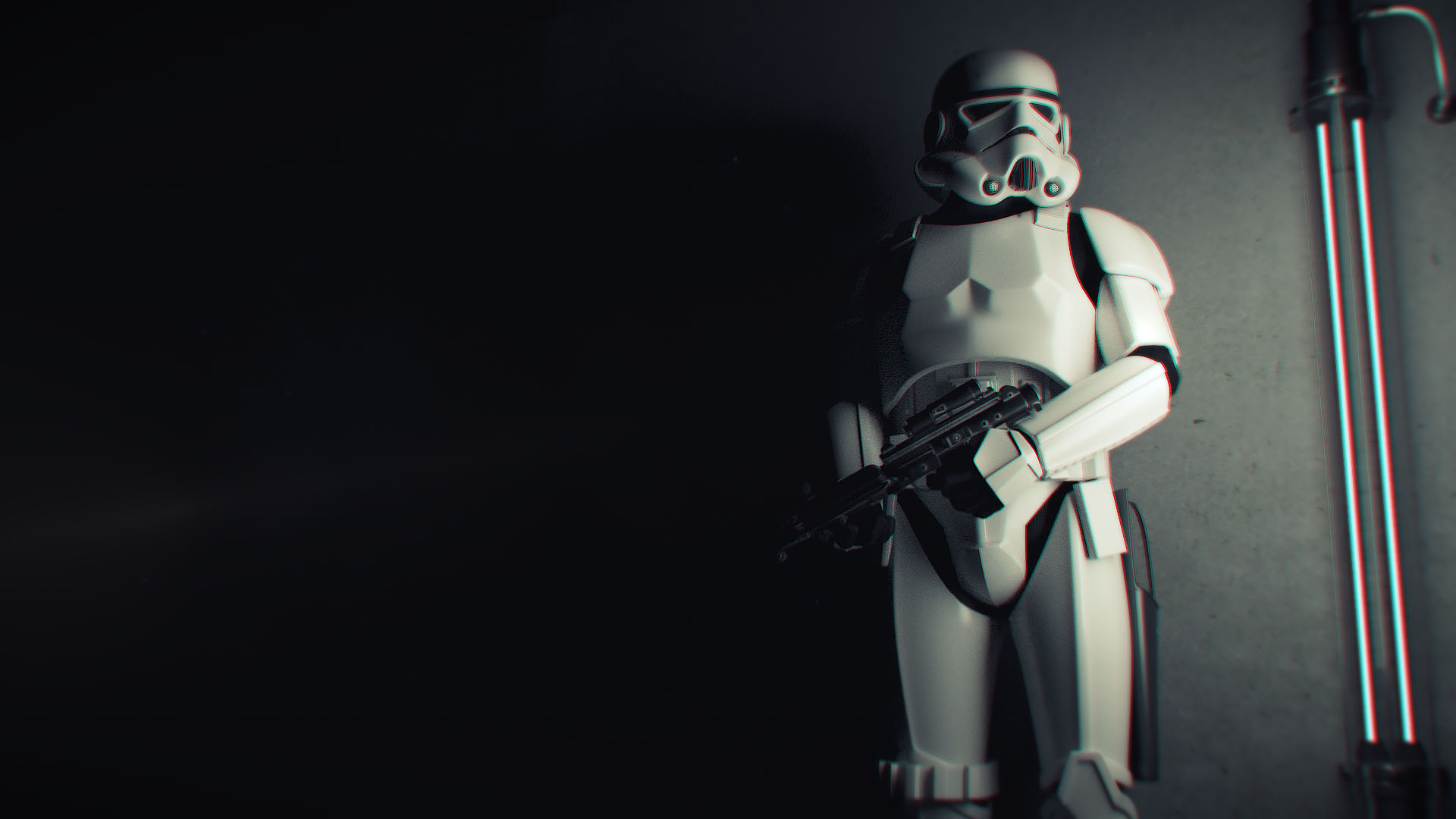An abstract graphic style frame displaying an anamorphic curved light flare slicing across a dark screen, layered over a sharp, repeating white technical cross and grid alignment pattern.